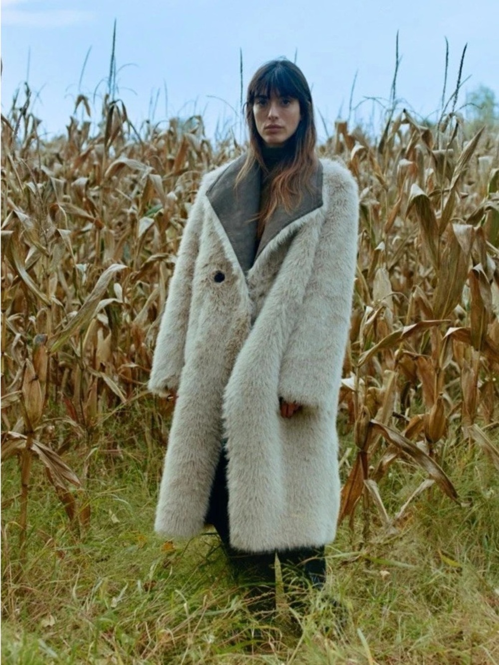 ZARA ~ Reversible Double Faced Faux Fur Coat - Picture 13 of 15